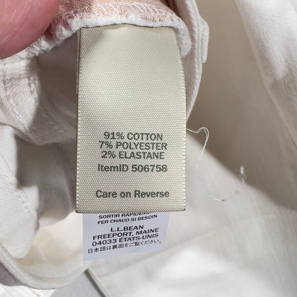 L.L. Bean Stretch Jeans Woman's 12 Classic Fit Upstretched 32W White 5-Pocket - Picture 6 of 14